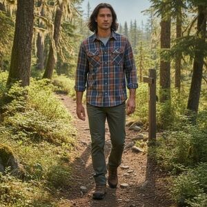 Patagonia Organic Cotton Snap Button Shirt Men’s L Plaid Western Outdoor Flannel